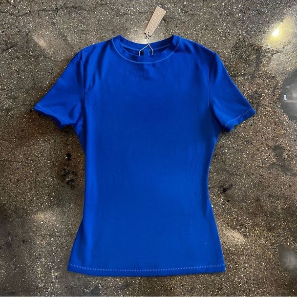 *SOLD* NEW Skims Cotton Jersey T-Shirt Sz XS in Cobalt - Picture 5 of 5